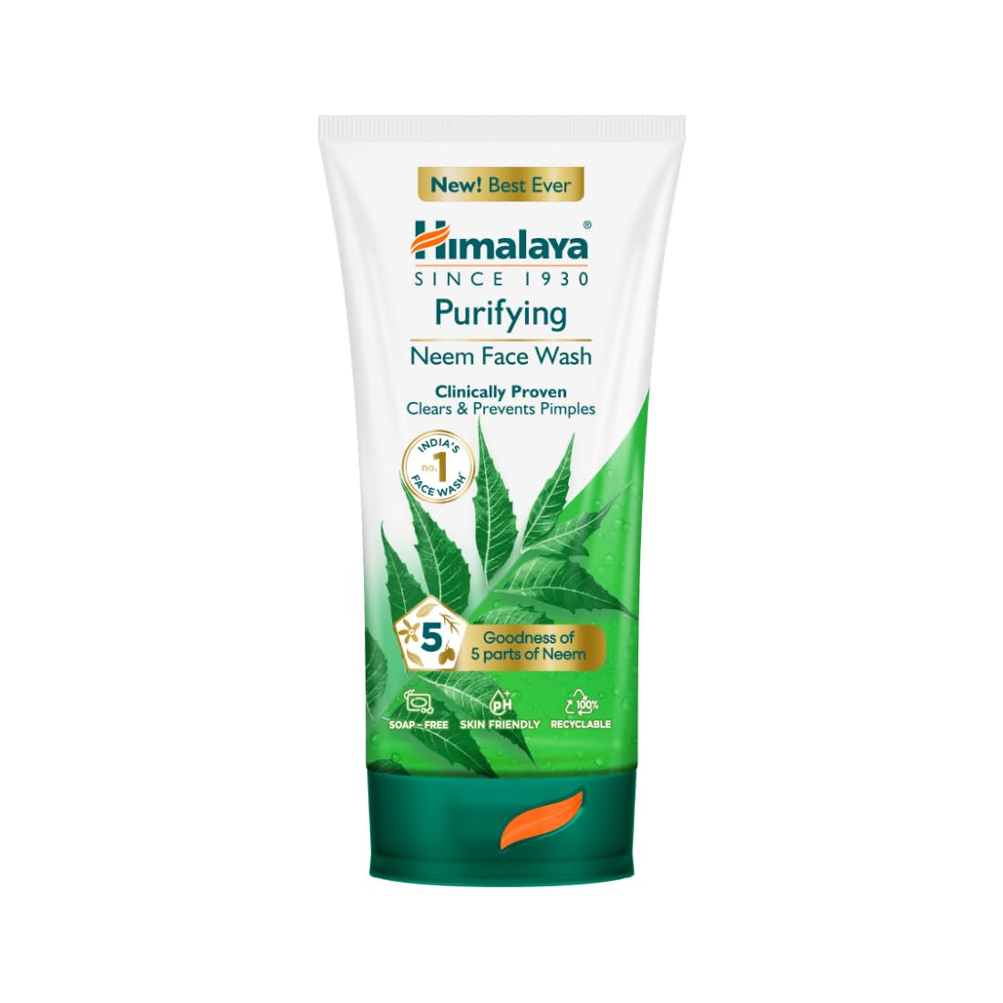 Himalaya Purifying Neem Face Wash | Soap-Free Daily Cleanser for Acne-Prone Skin | Paraben & Phthalates Free | 150ml