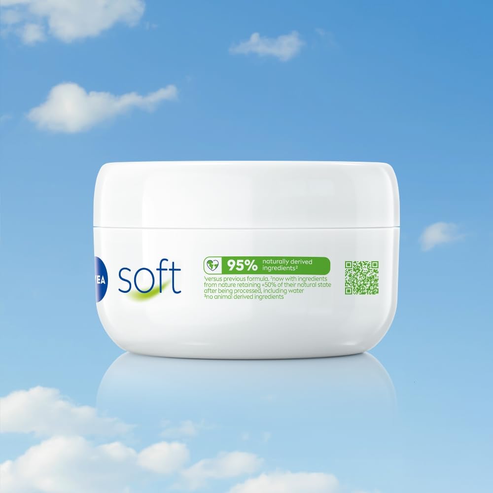 NIVEA Soft Moisturizing Cream 300ml | Vitamin E & Jojoba Oil | Lightweight Face, Body & Hand Moisturizer for Dry to Normal Skin