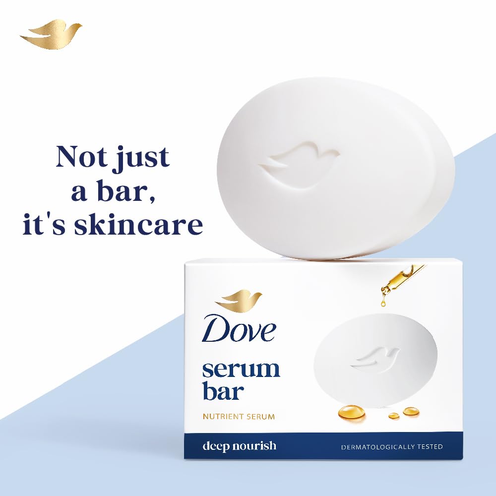 Dove Deep Nourish Serum Bar Soap with Nutrient Serum | Moisturizing Beauty Bar | 125g x 8 Bars (1000g)