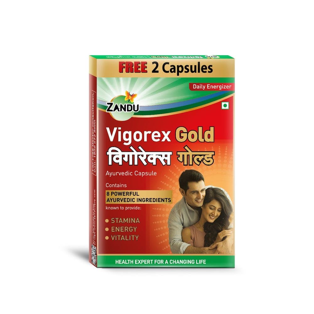 ZANDU Vigorex Gold Ayurvedic Daily Energizer -Pack of 10+2 Capsules