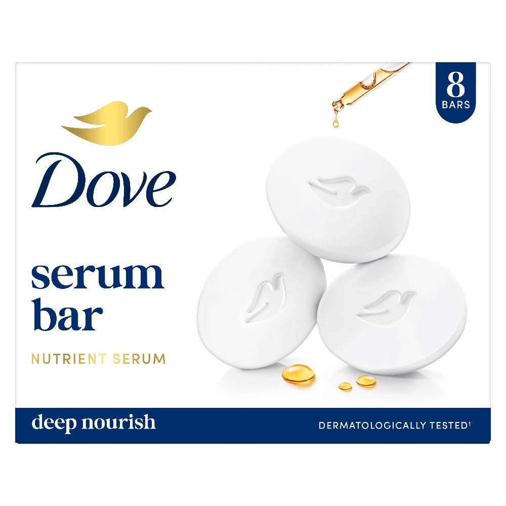 Dove Deep Nourish Serum Bar Soap with Nutrient Serum | Moisturizing Beauty Bar | 125g x 8 Bars (1000g)