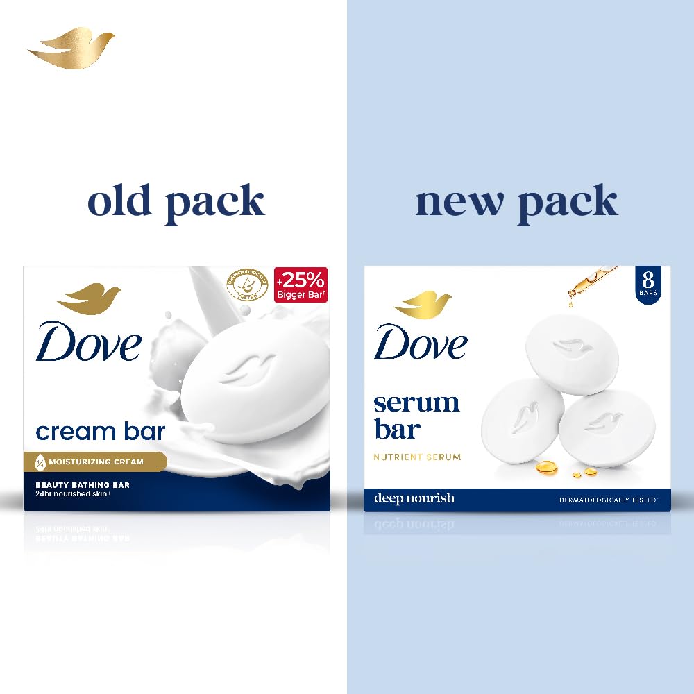 Dove Deep Nourish Serum Bar Soap with Nutrient Serum | Moisturizing Beauty Bar | 125g x 8 Bars (1000g)