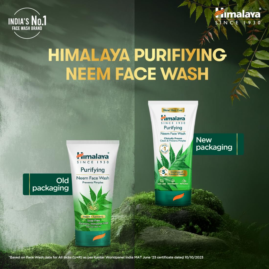 Himalaya Purifying Neem Face Wash | Soap-Free Daily Cleanser for Acne-Prone Skin | Paraben & Phthalates Free | 150ml