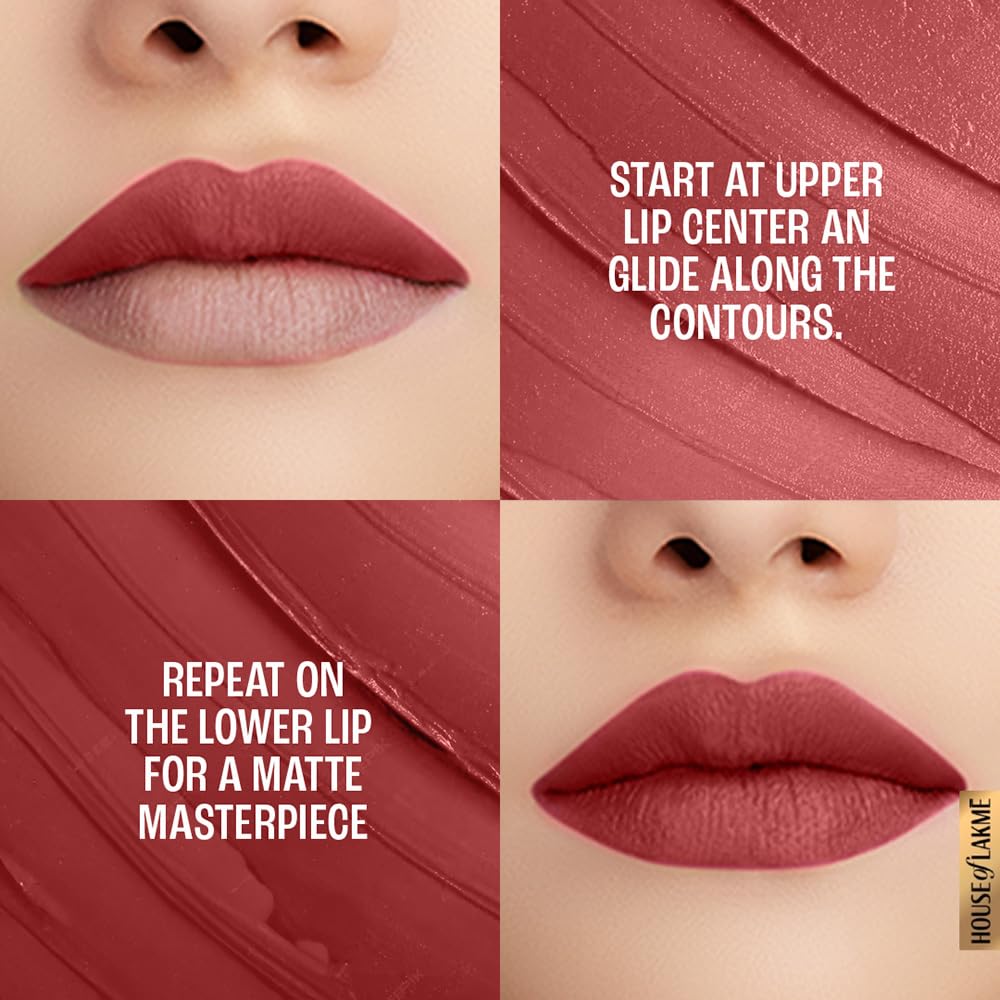 Lakmé Powerplay Priming Matte Lipstick 3.6g – Roseatte Red | Lightweight, Smudge-Resistant Matte Lipstick | Long-Lasting Lip Color