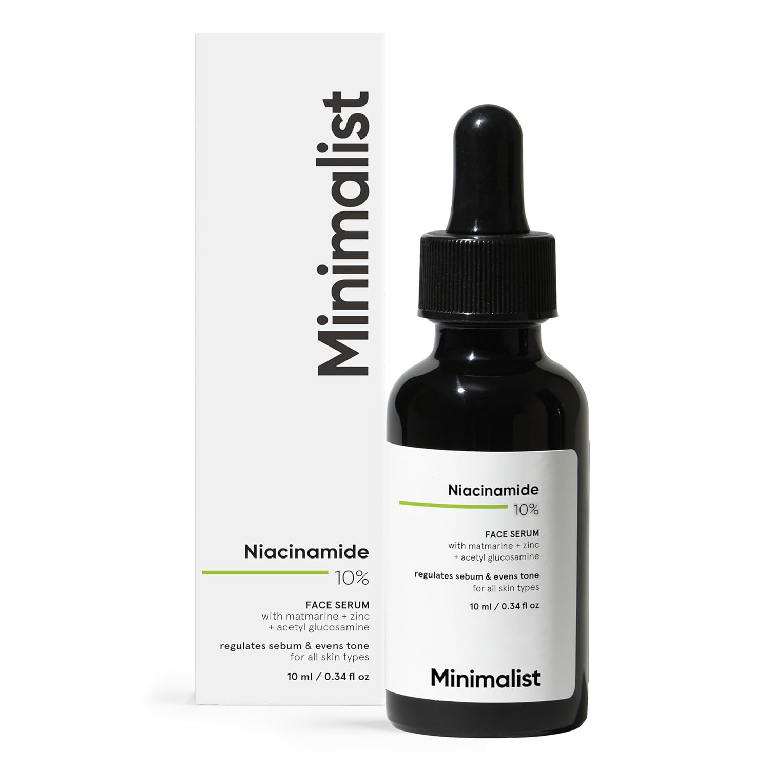 Minimalist 10% Niacinamide Serum with Zinc – Oil Control, Blemish Care & Pore Appearance | Vitamin B3 Serum for Oily & Acne-Prone Skin | 10 ml