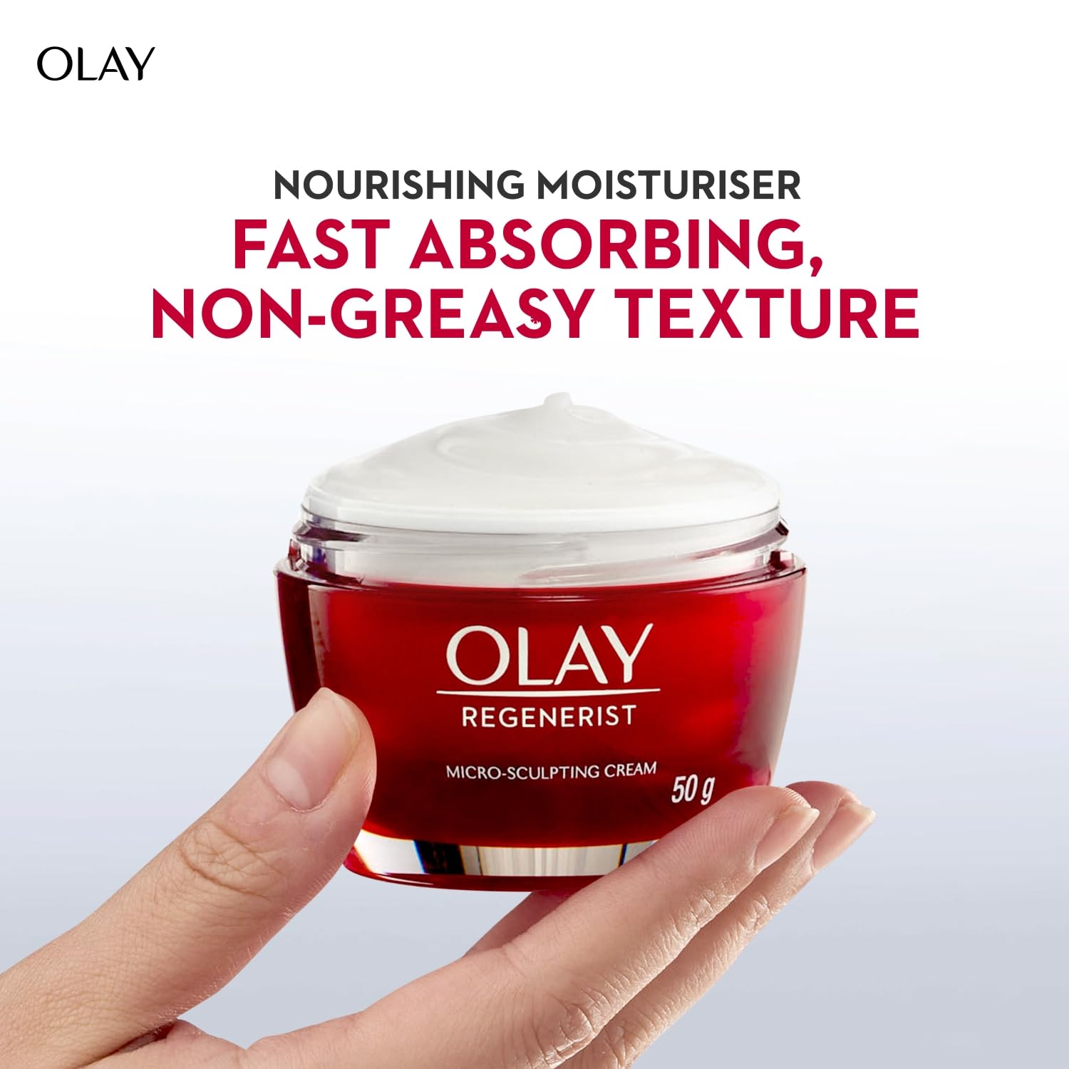 Olay Regenerist Micro-Sculpting Day Cream 50g | Hyaluronic Acid, Niacinamide & Peptides | Hydrating Anti-Ageing Moisturizer