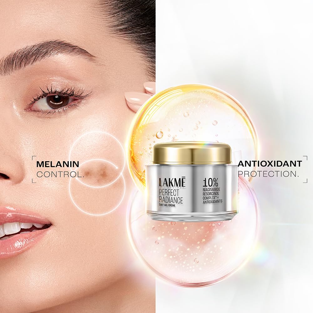 Lakmé Perfect Radiance Pigmentation Treatment Day Gel Crème with 10% Niacinamide Resorcinol Complex & 7 Antioxidants – 50 g
