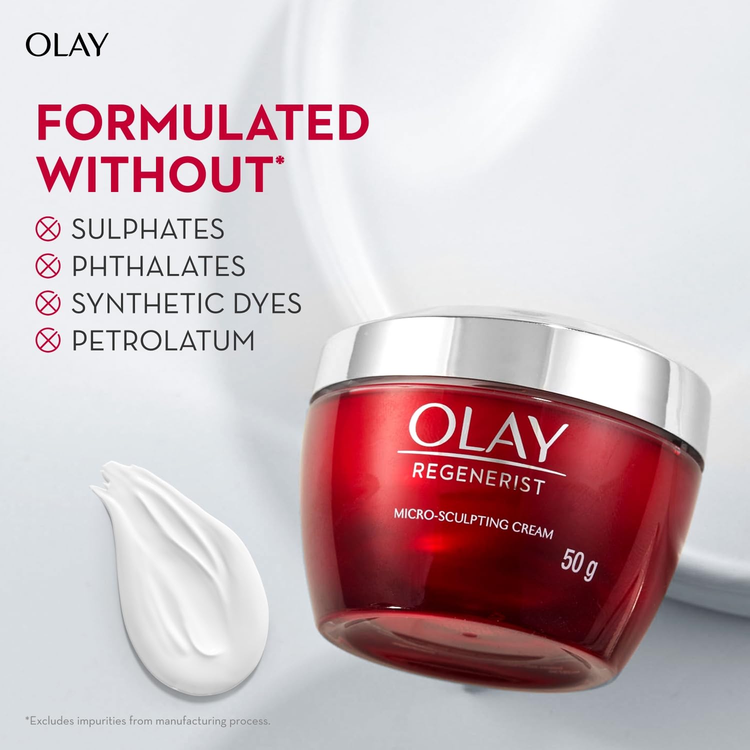 Olay Regenerist Micro-Sculpting Day Cream 50g | Hyaluronic Acid, Niacinamide & Peptides | Hydrating Anti-Ageing Moisturizer