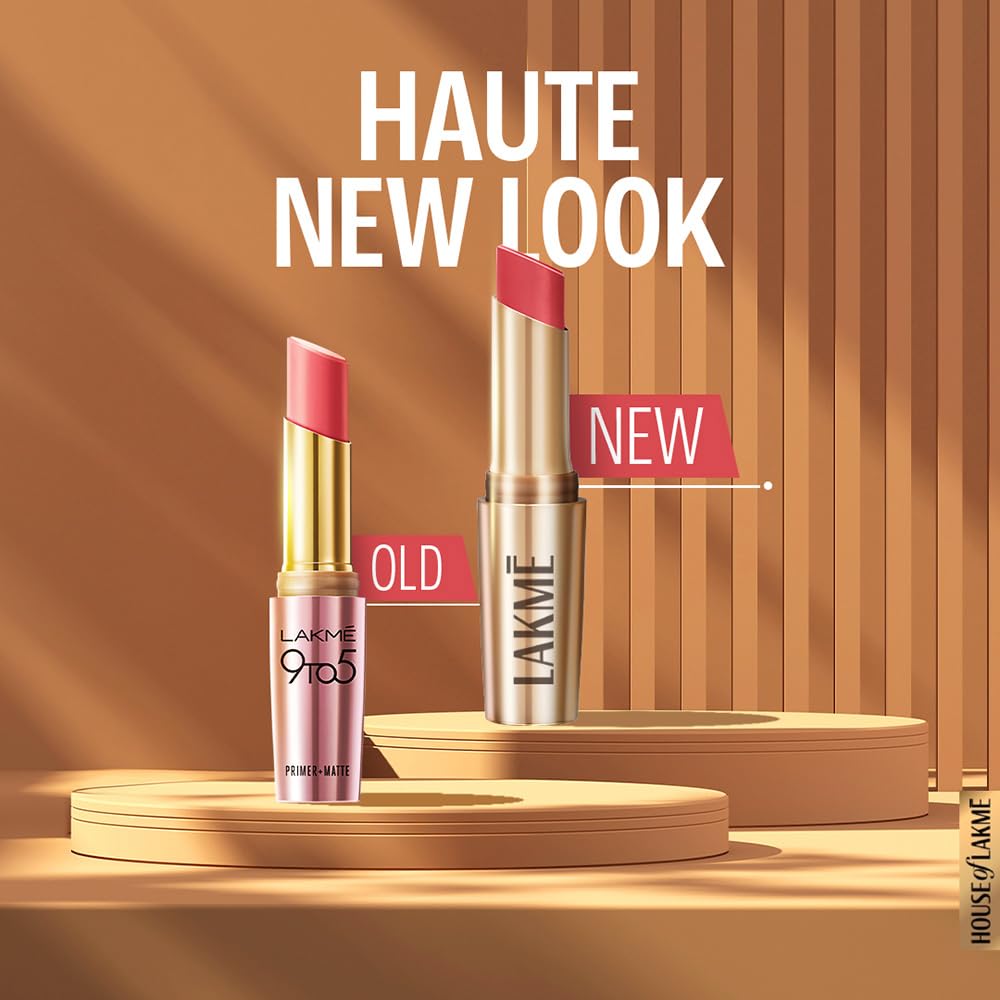 Lakmé Powerplay Priming Matte Lipstick 3.6g – Roseatte Red | Lightweight, Smudge-Resistant Matte Lipstick | Long-Lasting Lip Color