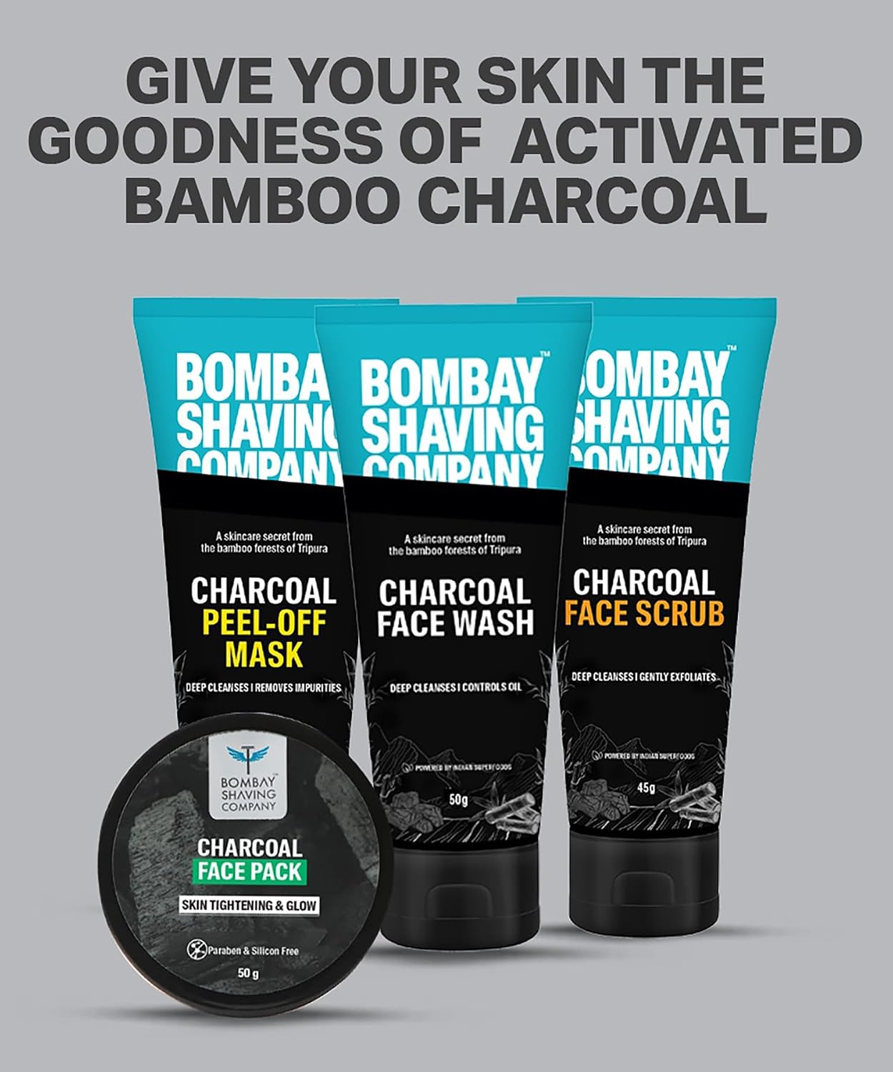 Bombay Shaving Company Cool Detox Face Wash for Men 100g | Activated Charcoal & Menthol Beads | Deep Cleansing Face Wash