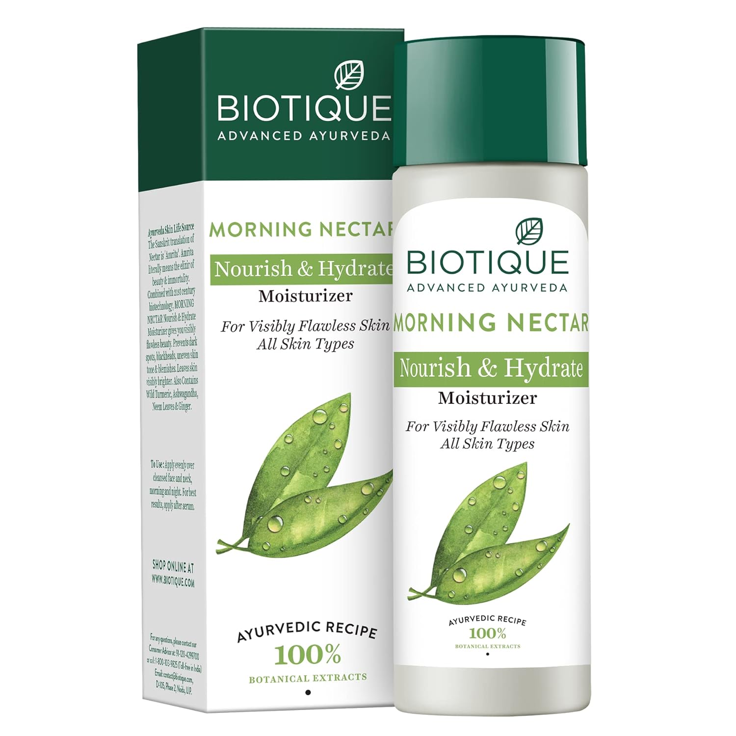 Biotique Morning Nectar Flawless Skin Moisturizer Lotion 190ml | Hydrating Face Moisturizer for All Skin Types