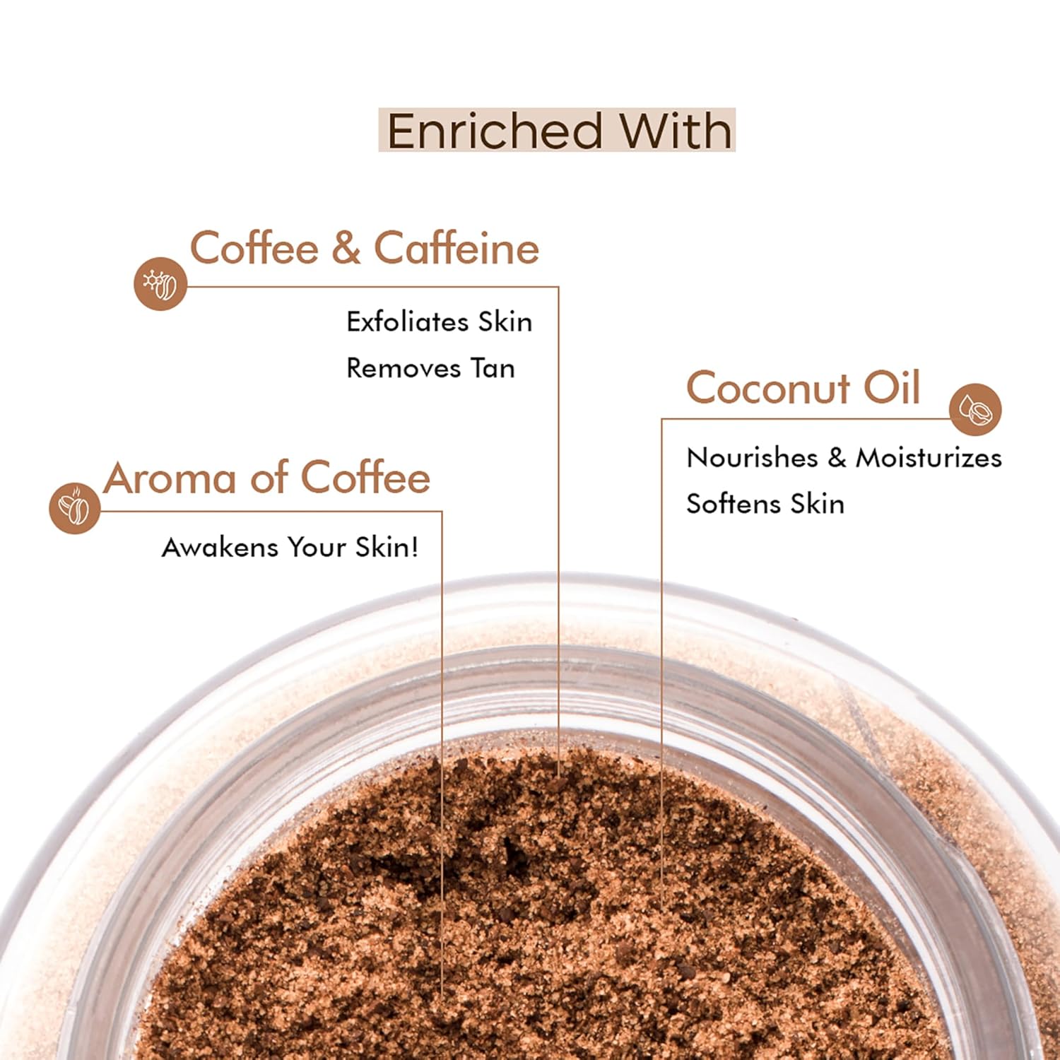 mCaffeine Exfoliating Coffee Body Scrub Powder 100g | Coffee & Coconut Oil Body Scrub | Gentle Exfoliator for Soft, Smooth Skin