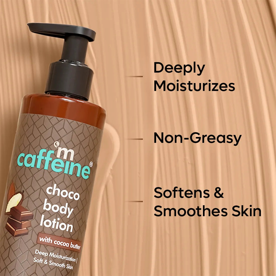 Mcaffeine Choco Body Lotion with Cocoa Butter for Deep Moisturization & Soft-Smooth Skin, 250ml
