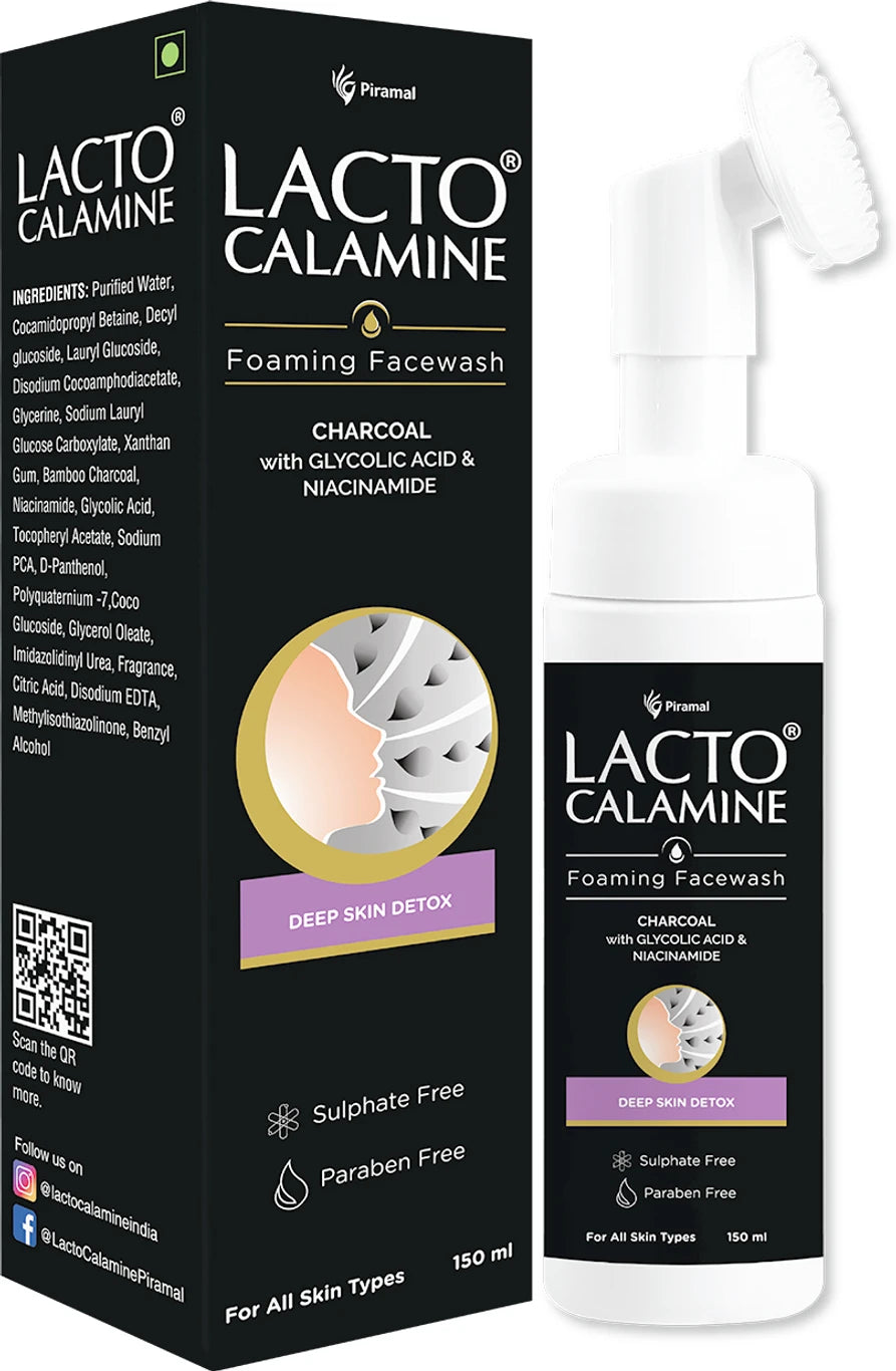 Lacto Calamine Charcoal Foaming Face Wash (150 ml)