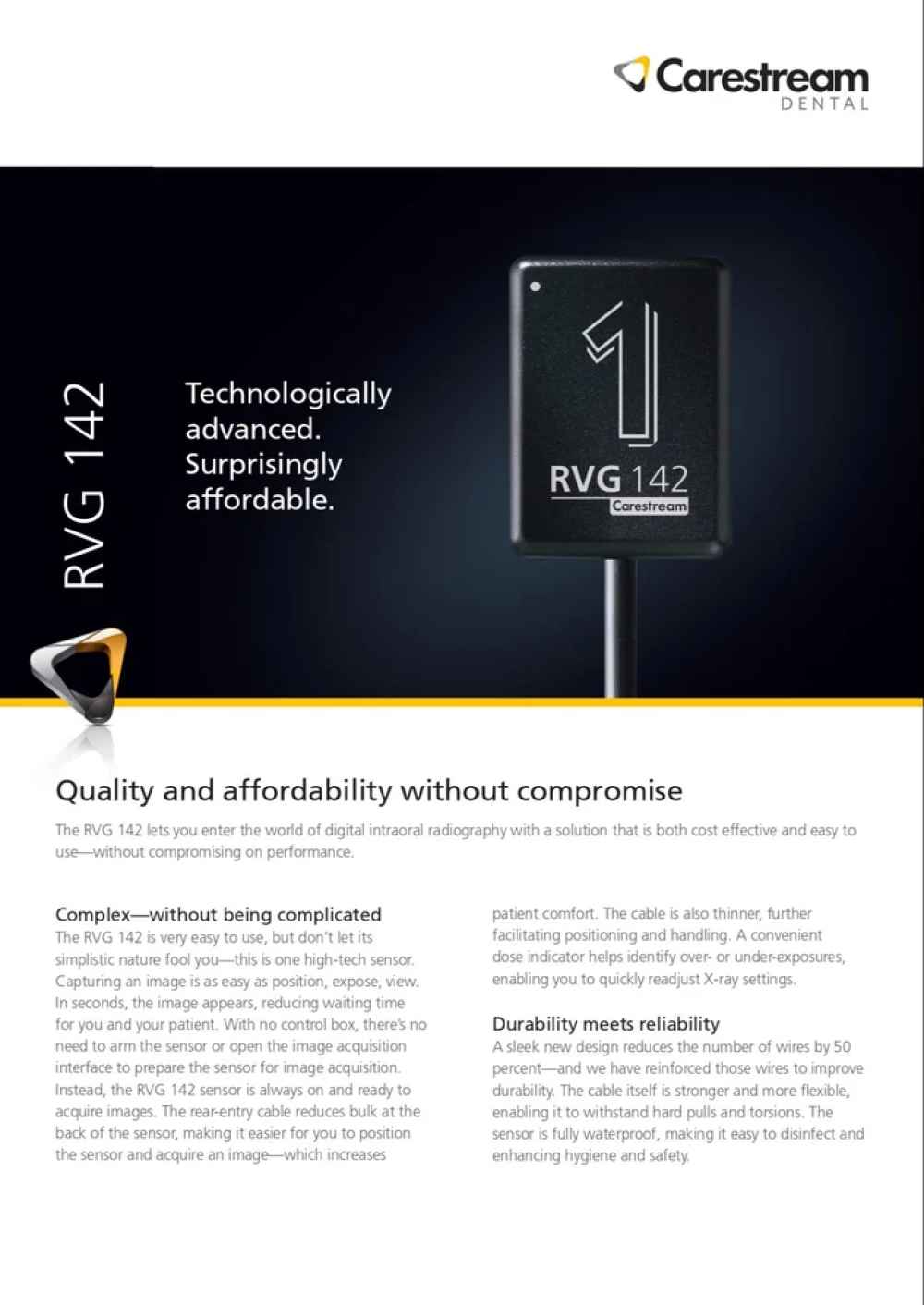 Carestream Kodak RVG 142 Digital Imaging Sensor for Dental