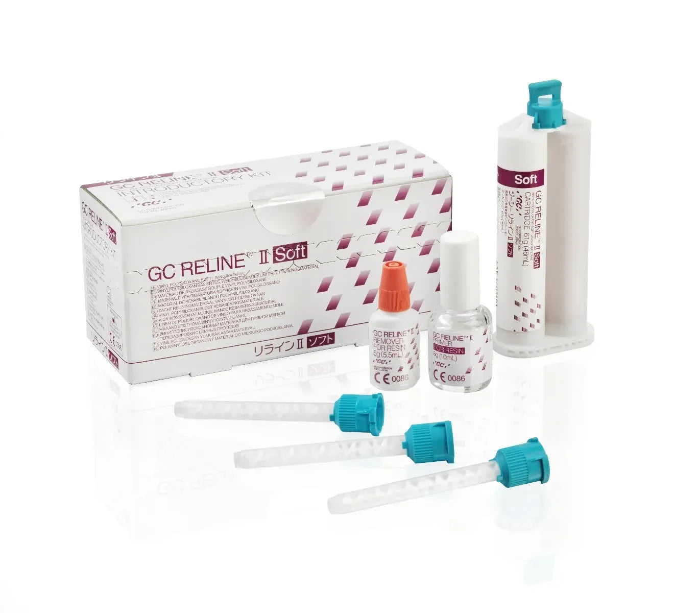 GC Reline II Soft Intro Kit | Vinylpolysiloxane Soft A - Silicone Based Denture Relining Material